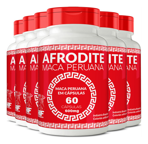 6x Afrodite Maca Peruana Hf Suplements 60caps