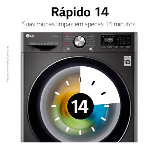 Lavadora E Secadora Elétrica Smart LG Washtower 17kg Aço Es