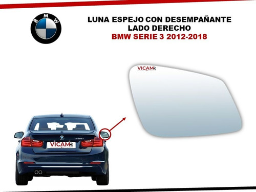 Luna Espejo Bmw Serie 3 2012-2018 Derecha Con Desempañante