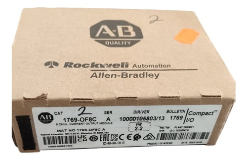 Allen Bradley 1769-of8c 8 Chnl Current Output Module