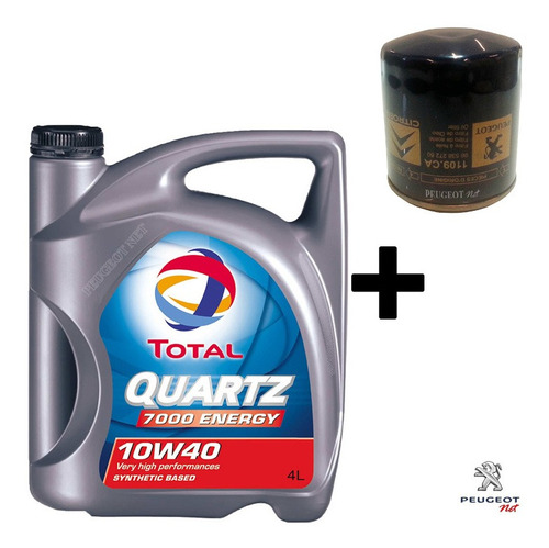 Filtro + Aceite Quartz 7000 X 4 L P/ Peugeot Expert 2.0 Hdi