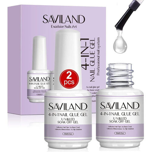 Saviland Gel De Pegamento Para Uñas, Adhesiva, Base Coat