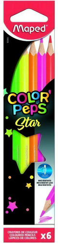 Lápiz Color'peps Star Fluo de 6 colores, mapeado