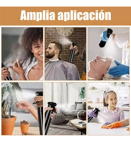Kit Peinado 8pzs Cepillo Peine Botella Atomizador Peluquería Color Negro