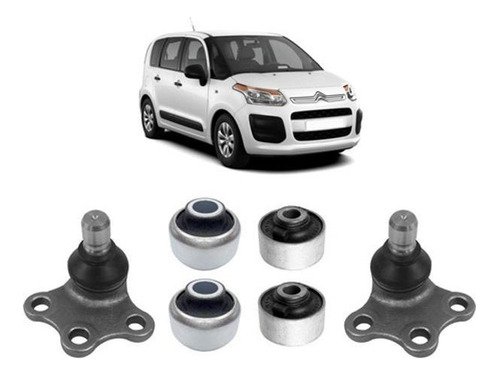 Kit 4 Bucha Pivô E Bandeja Dianteira Citroen C3 Picasso