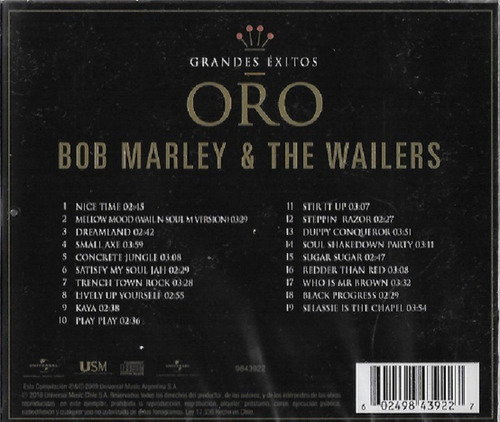 Cd Bob Marley & The Wailers / Oro Grandes Exitos (2018)