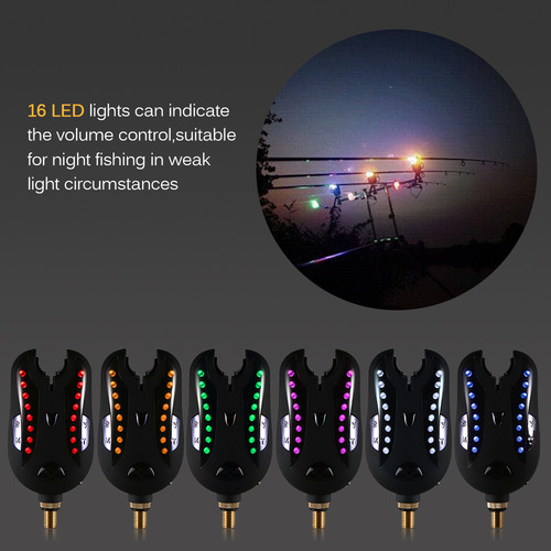 Kit De Alarma De Pesca Con Indicador Led Bite Sound Alert