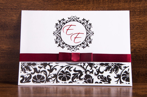 Imagem 2 de 9 de 70 Convites Casamento + Fita Cetim + 180 Individuais