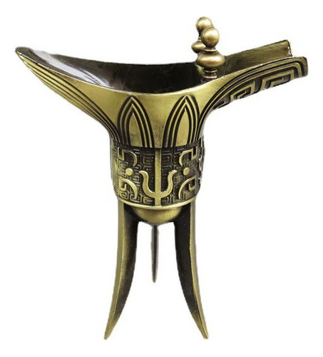 Copa Vino Imitación Bronce Artesanía Copa Triangular Adornos