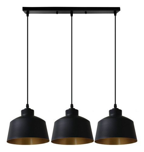 Lámpara Colgante Moderna Simple Negro Para Sala