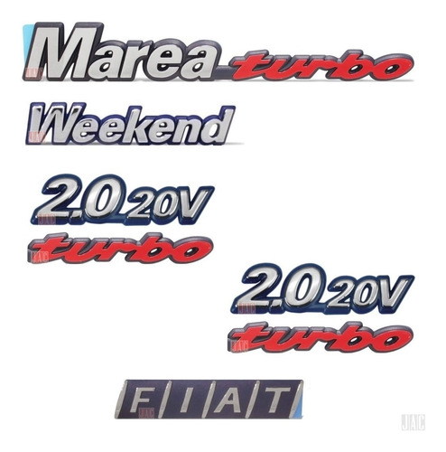 Emblema Marea Weekend Turbo + Lateral 2.0 Turbo Fiat 98 À 01