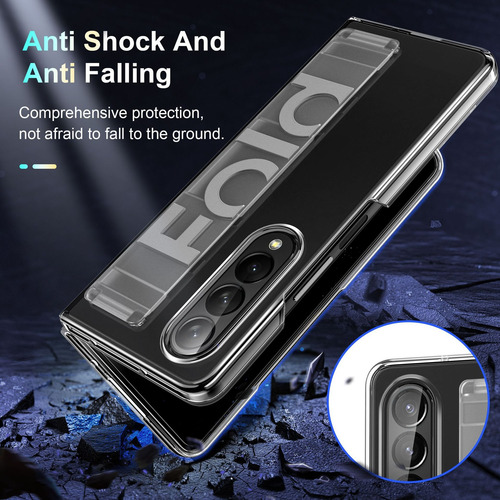 Funda Uso Rudo Para Samsung Z Fold Con Pulsera, Case Para Samsung De Silicona Con Protección De Cámara, Carcasa Para Samsung Z Fold