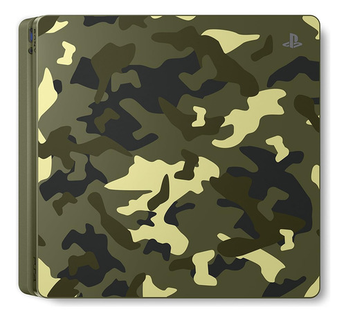 Sony Playstation 4 Slim Camuflado 500gb 1 Controle + 1 Jogo Fisico + 1 Quadro Decorativo Verde (Recondicionado)