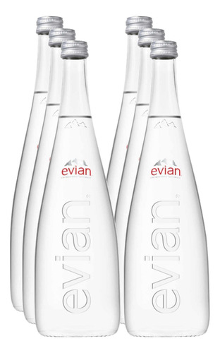 Agua Natural Mineral Evian 750ml (6 Piezas)
