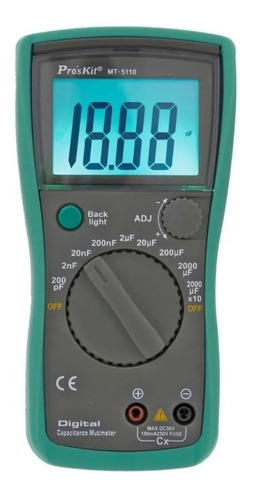 Imagen 1 de 7 de Capacímetro Tester Digital Lcd 0.1pf-20000µf Proskit Mt-5110