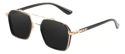 Lentes De Sol Gafas Polígono De Gran Tamaño Unisex Negros