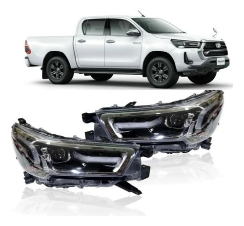 Semioptica Derecho Toyota Hilux 21/23 Led  Aro Cromado