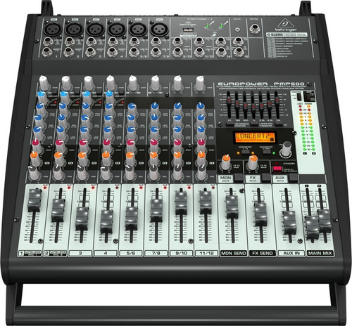 Behringer Pmp500 Consola Potenciada 12 Canales Mixer 500w Fx
