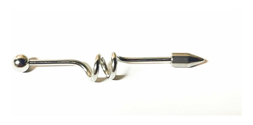 Imagen 2 de 2 de Piercing De Oreja Industrial Acero Quirúrgico