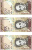 Comprar 3 Billetes Consecutivos Bsf. 100  - Ay8 Junio 23 2015   