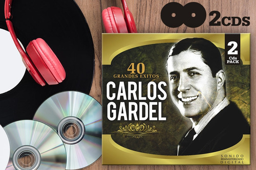 Carlos Gardel - 2cds - 40 Grandes Exitos Versión Del Álbum Remasterizado