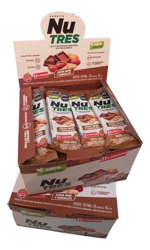 Barrita Nutres Choco. 100% Veg, 43g. Sin Tacc! 21% De Prote.