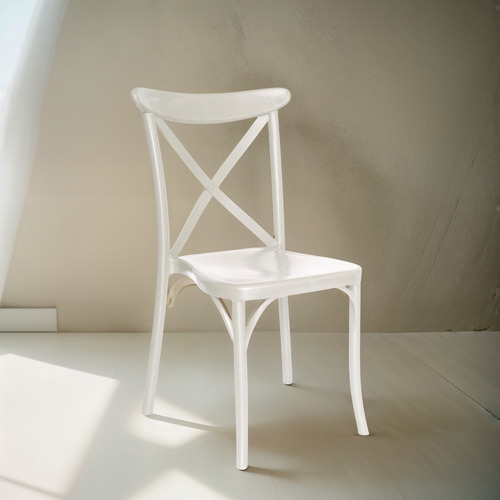 Silla De Comedor Equs Acabado Rústico De Imitación Madera Blanco Blanco Blanco