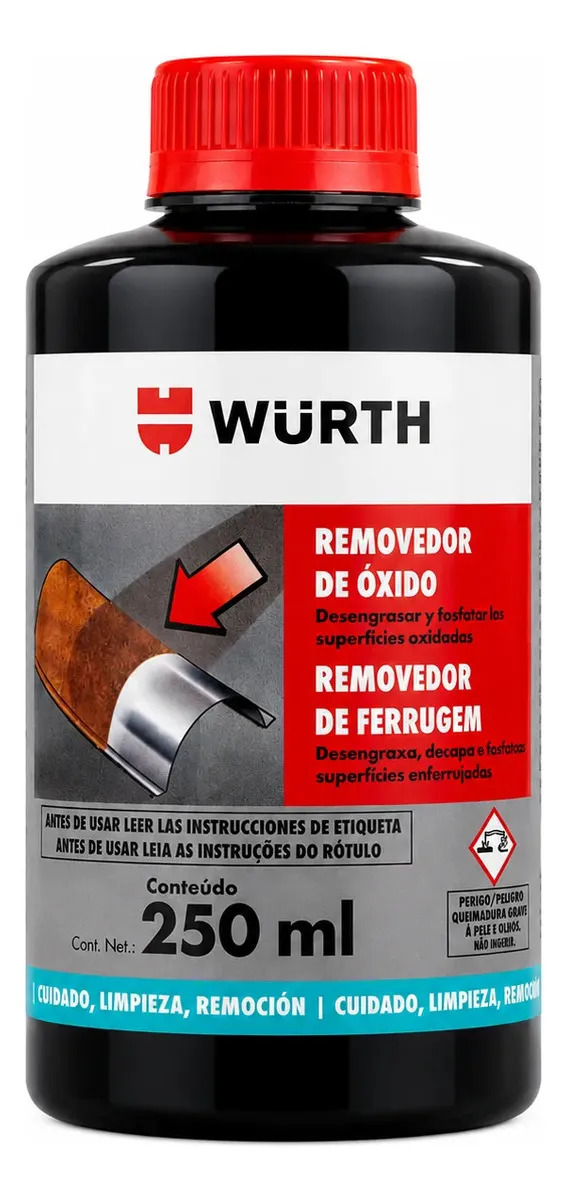 Limpa Ferrugem E Desengraxante De 250ml Wurth