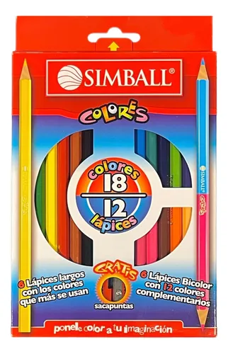 comprar Pinturitas Lapices Colores X12 18 Colores Largos Simball 