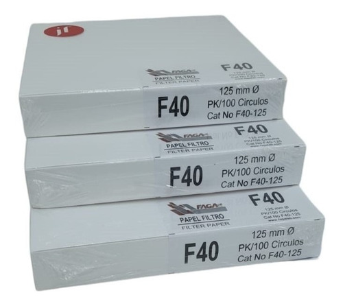 Paquete De 3 Papel Filtro Cuantitativo Fagalab F40-125