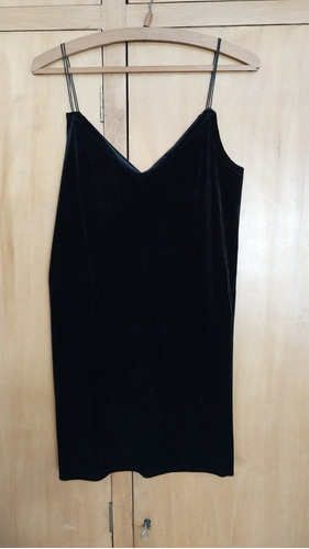 Vestido Negro Talle M, Tela Piel De Durazno