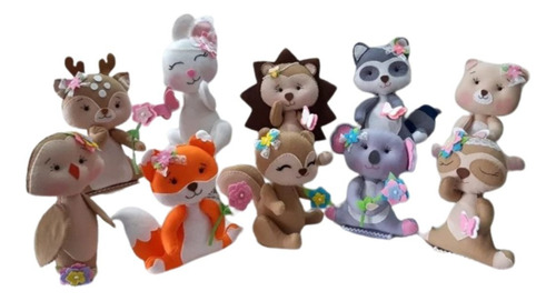 Kit Bosque Encantado Em Feltro (kit Com 15 Personagens)