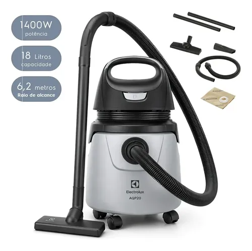 Aspirador Água e Pó Electrolux 1400W 18 L total 11 L útil Raio de...