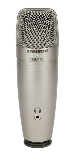 Micrófono Samson C01U Pro Condensador Supercardioide color plateado