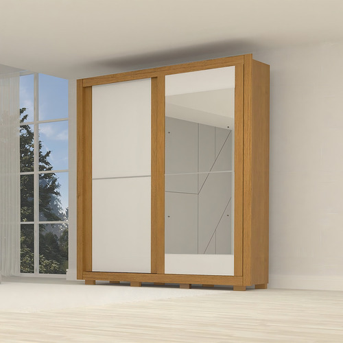 Guarda-roupa Casal 2 Portas De Correr Com Espelhos 100% Mdf