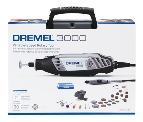 Minitorno Dremel 3000 130w Kit 30 Accesorios Eje Flexible