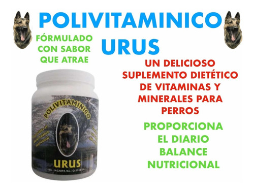 Multivitaminico Para Perros Urus 30 Tabletas