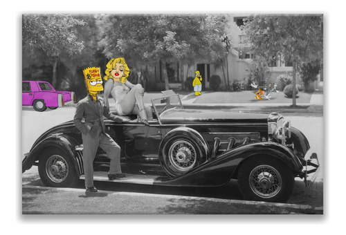 Cuadro Los Simpson Bart Y Marilyn Monroe Pop Art  100x67