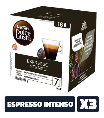 Capsulas Dolce Gusto Espresso Intenso Caja X 16 (pack X3)
