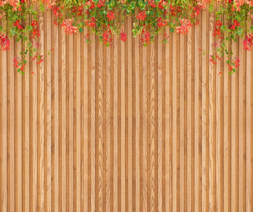 Imagem 2 de 7 de Papel De Parede Adesivo Ripas De Madeira Floral Ripado Rp-02