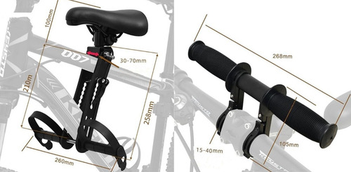 Imagen 9 de 9 de Asiento Delantero De Niños Para Bicicleta Soporta 24 Kilos