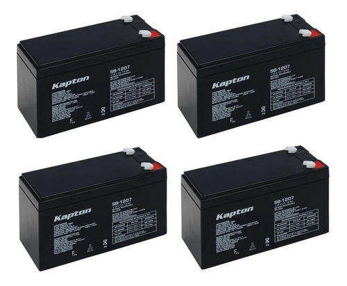 Paquete De 4 Pilas Recargables 12v 7a