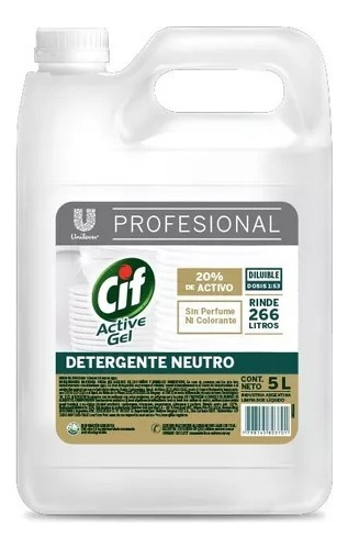 Cif Detergente Neutro  5 Lts - Full