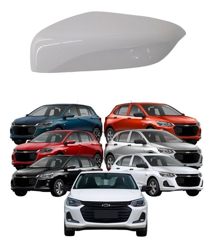 Capa Retrovisor Ônix Plus 20/25 Sem Furo Branco Summit Esq.