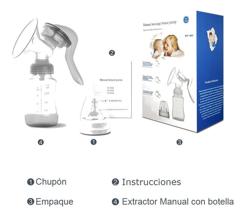 Sacaleche Extractor De Leche Materna Manual C/chupón Mamila
