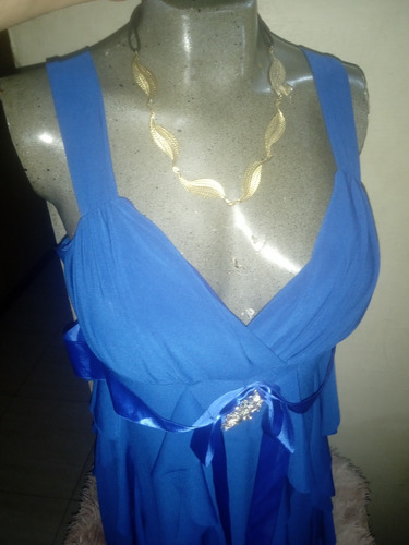 Elegante Vestido De Dama Importado Talla Única Azul Rey 
