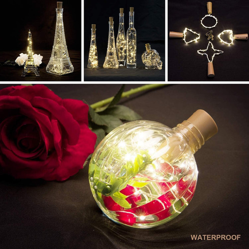 12 Piezas Luces Navideñas Para Botellas Vino Para Mason Jars