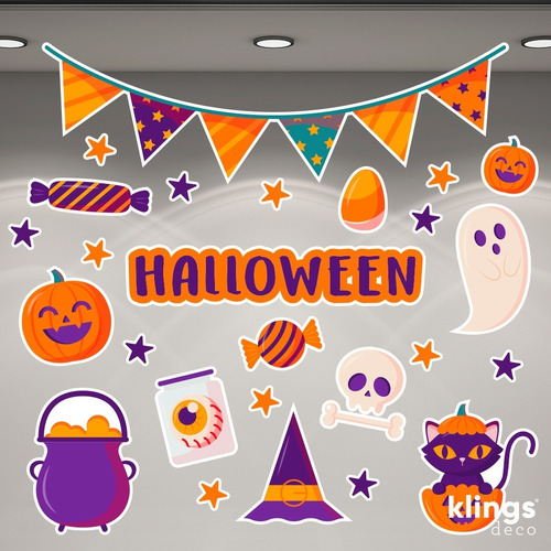 Imagen 2 de 10 de Vidrieras Plotter Vinilos Halloween Fantasmas Calabaza