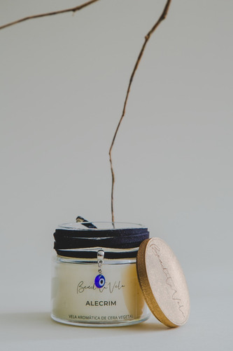 Imagem 2 de 3 de Vela Vegetal Aroma Capim Limão Vidro Og - Bendita Vela