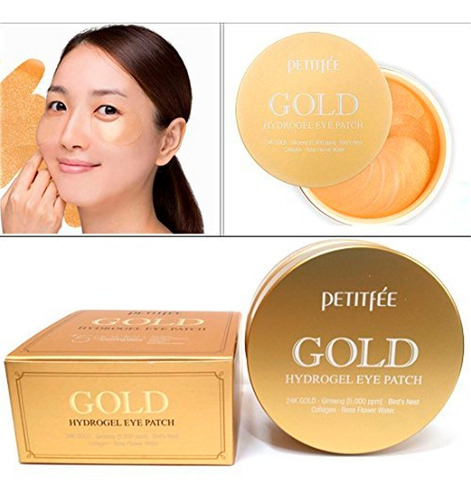 Imagen 4 de 8 de Parches Para Ojeras Coreanos Petitfée Gold Hydrogel Snail